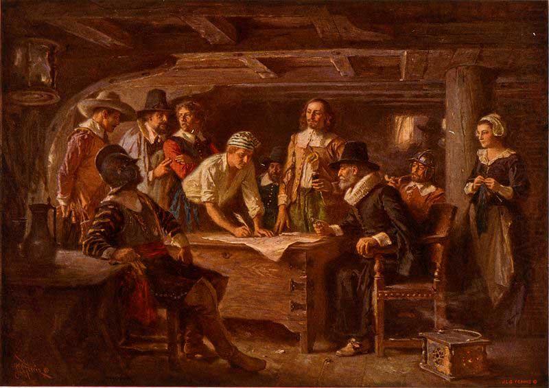Jean Leon Gerome Ferris The Mayflower Compact, 1620 china oil painting image